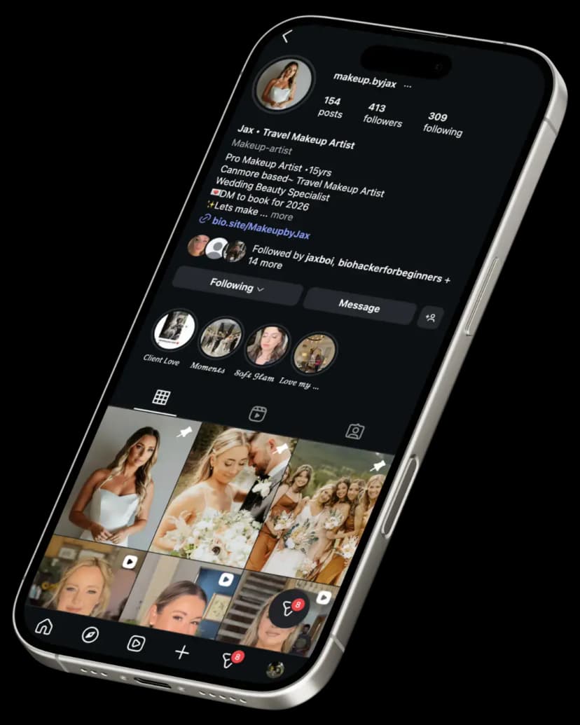 Jax portfolio on phone